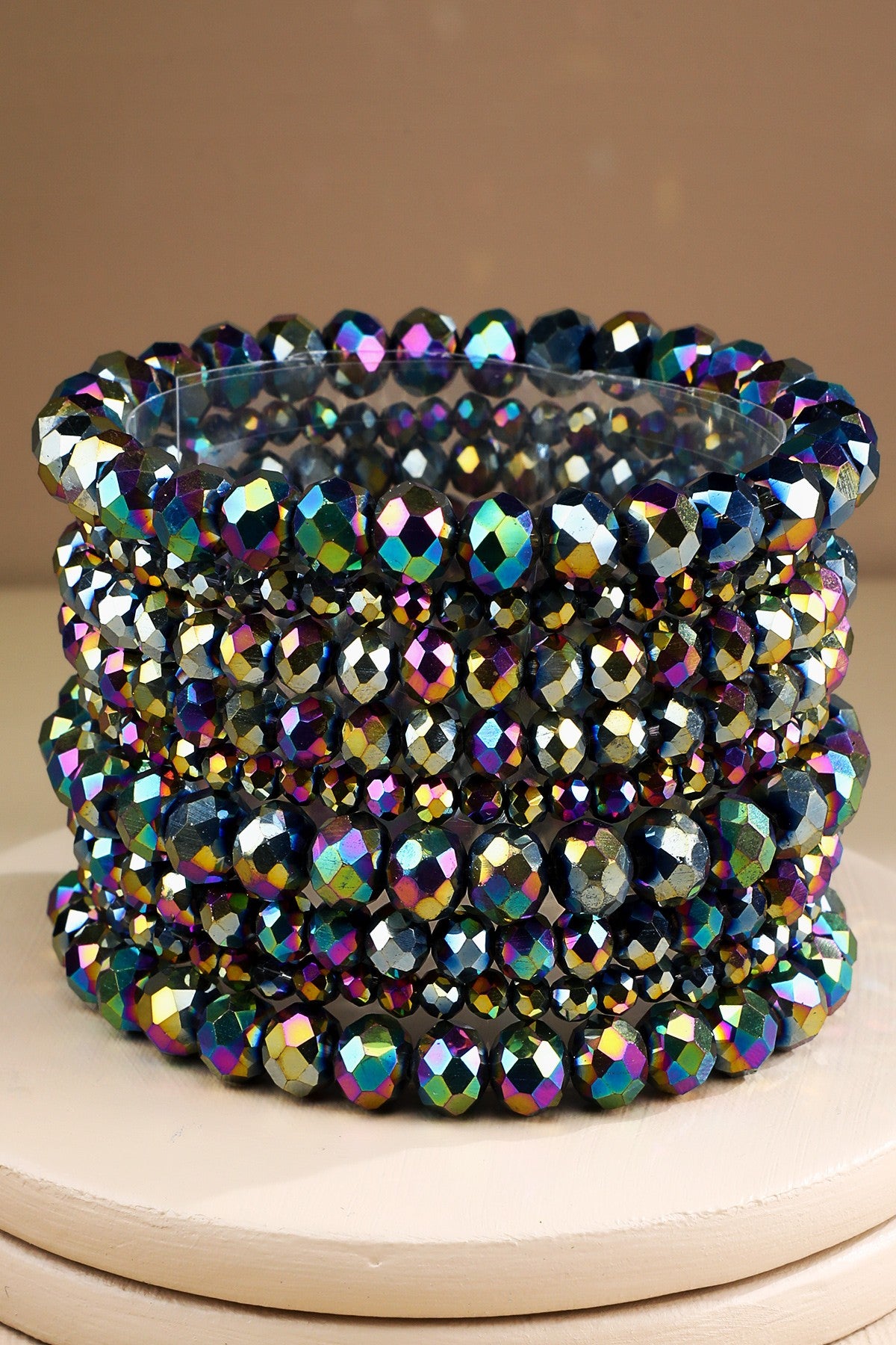 Eclipse Glass Bead 9 Strand Bracelet - B048EC