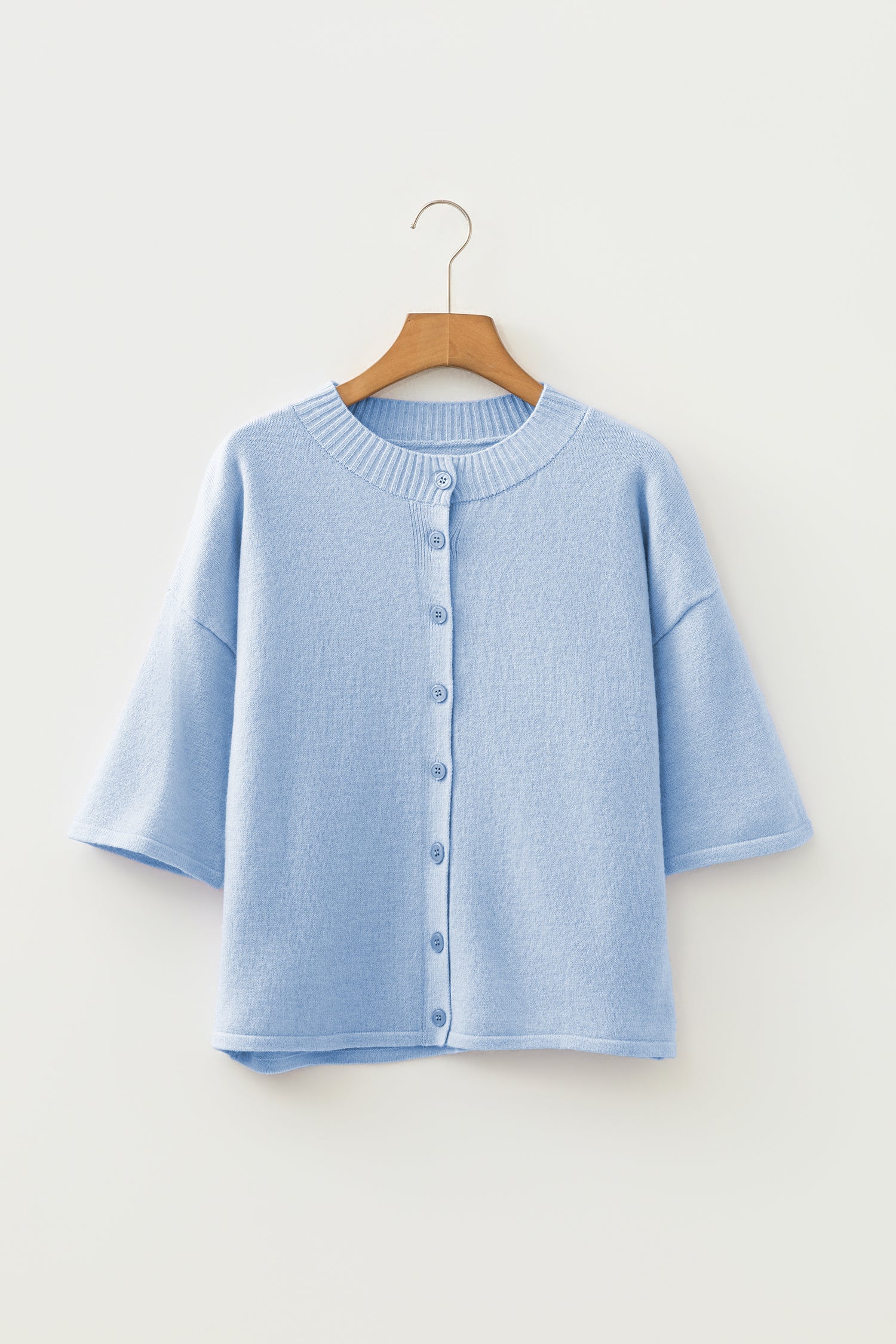 Easy To Style Blue Knit Sweater Cardigan