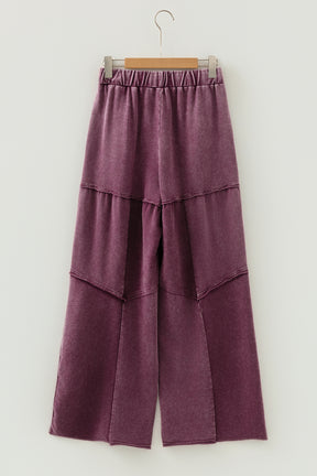 Everyday Comfort Wear Wild Ginger Mineral Wash Tiered Wide Leg Pants