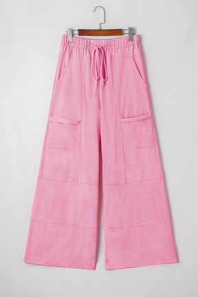 Running To You Bonbon Mineral Wash Wide Leg Cargo Pants