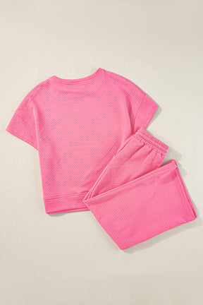 Set Things In Motion Pink Top and Drawstring Pants Set