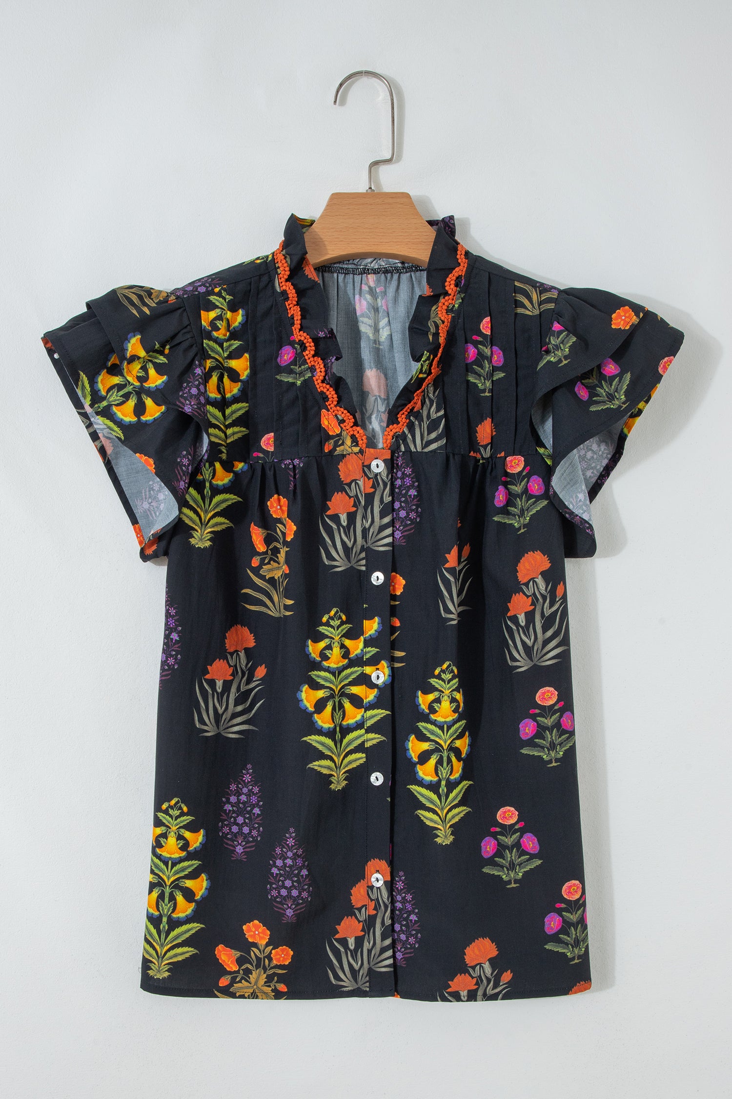 Garden Splash Floral Print Top
