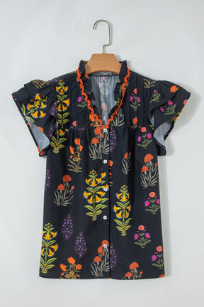 Garden Splash Floral Print Top