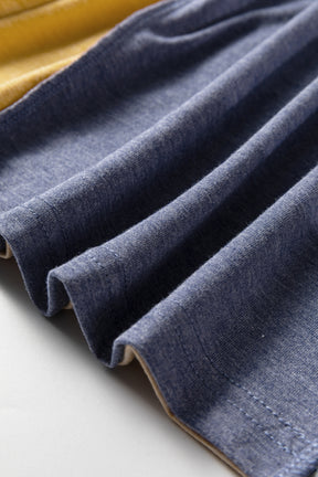 Block Party Blue Colorblock V Neck Top