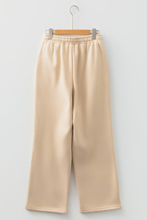 Comfort In Style Oatmeal Fleece Lined Elastic Waist Pant