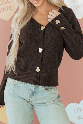Every Beat Of My Heart Brown Sweater