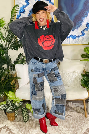 Rebel In Bloom Top - T031BK