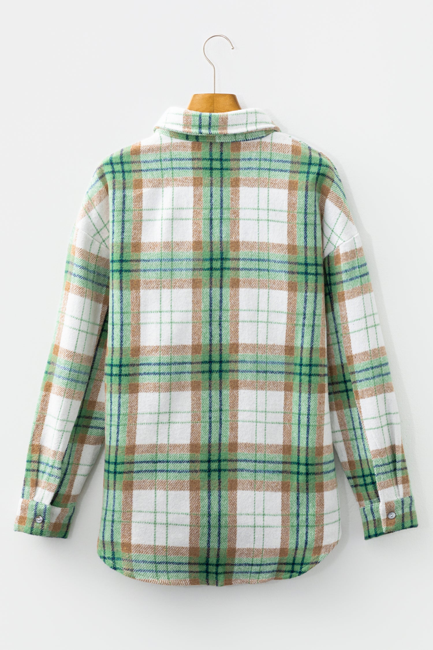 Home Sweet Home Green Plaid Flannel Shacket