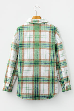 Home Sweet Home Green Plaid Flannel Shacket