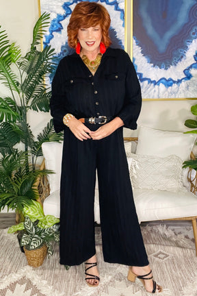 All That Sass Black Jumpsuit - R031BK