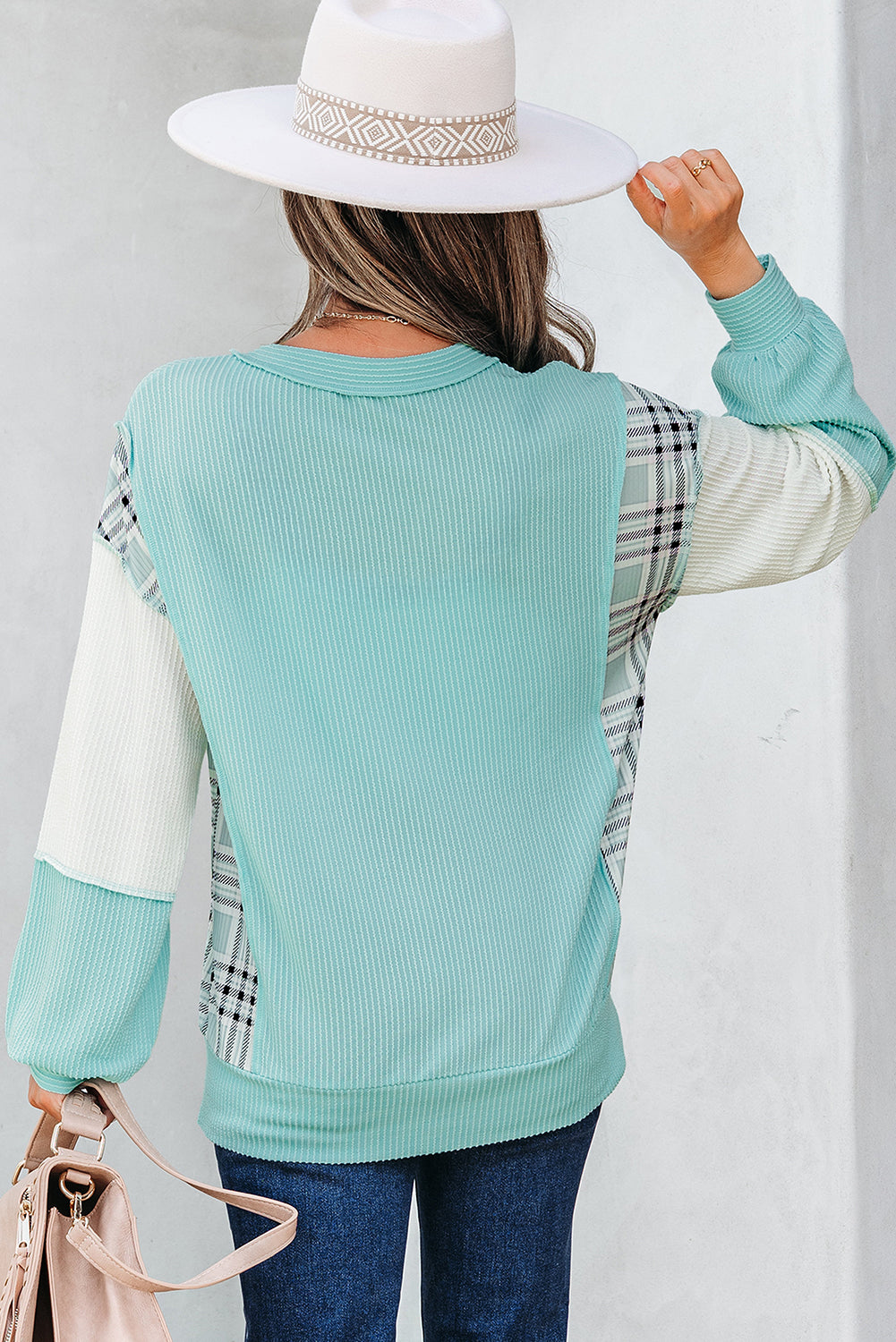 Aruba Dreams Corded Texture Colorblock Top
