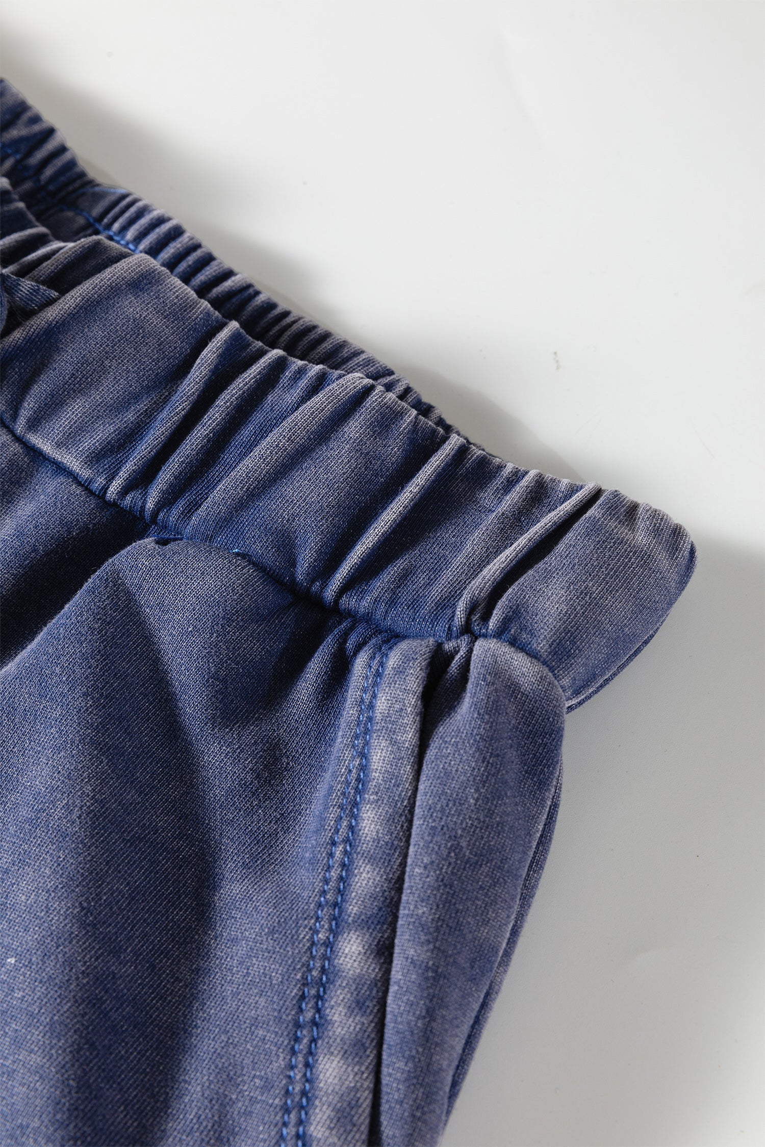 Everyday Comfort Wear Blue Mineral Wash Tiered Wide Leg Pants
