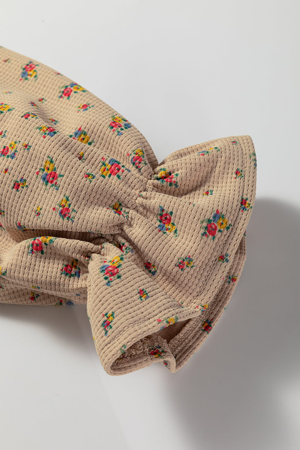 Simply Boho Oatmeal Plaid Patchwork Distressed Waffle Knit Shacket