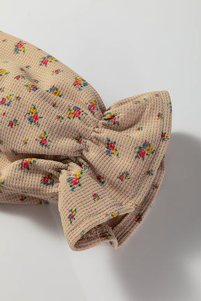 Simply Boho Oatmeal Plaid Patchwork Distressed Waffle Knit Shacket