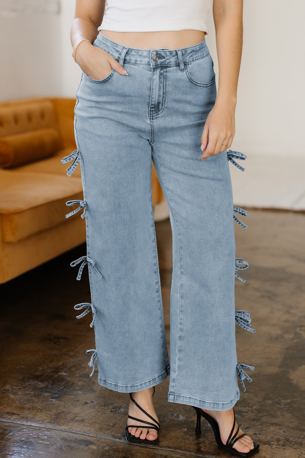 Details Are In The Bow Jeans