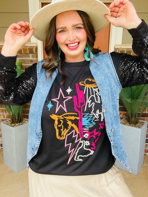 Neon Nights Top - S951BK