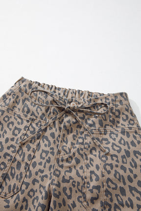 Too Bold To Tame Leopard Printed Barrel Jeans
