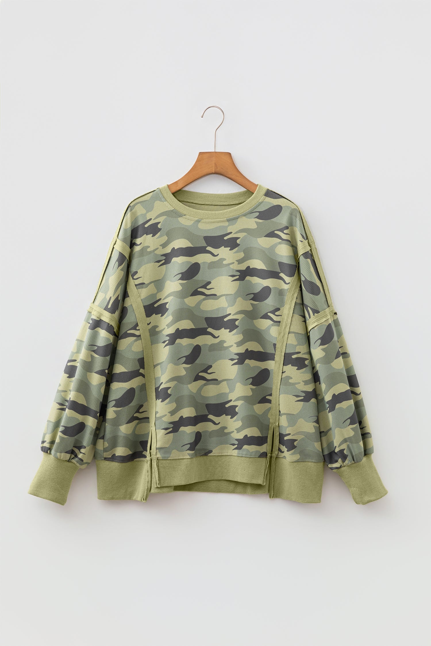 Hidden Agenda Camouflage Waffle Knit Top