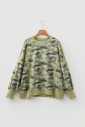 Hidden Agenda Camouflage Waffle Knit Top