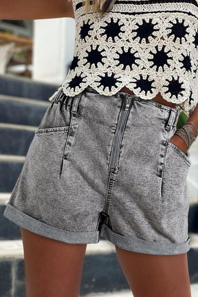 Off The Cuff Light Wash Denim Shorts
