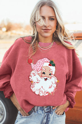 Santa Claus Sparkle Corded Sweatshirt