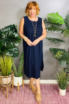 Oceanside Brunch Navy Dress - DR086NV