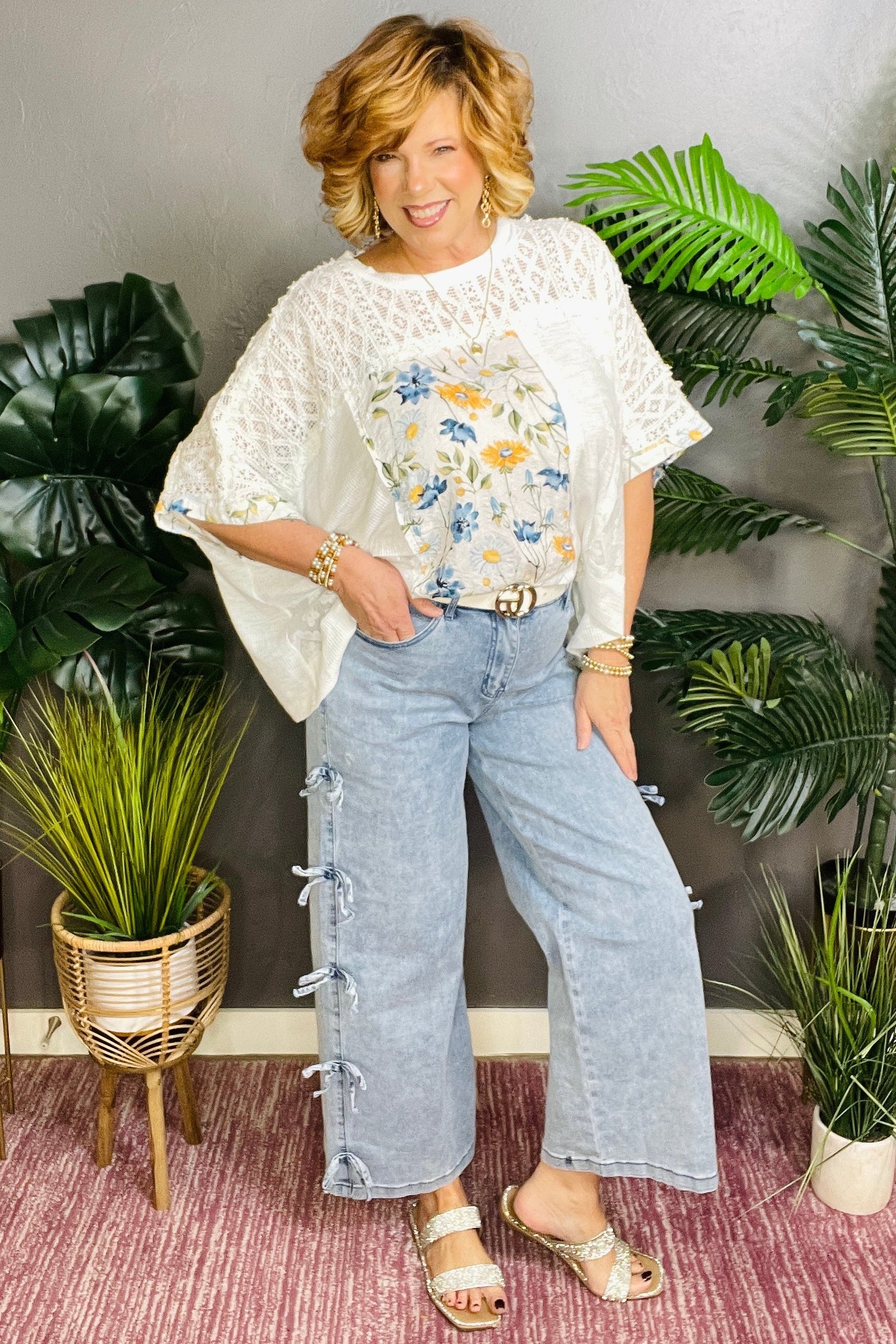 Hello Spring Vibes Ivory Top