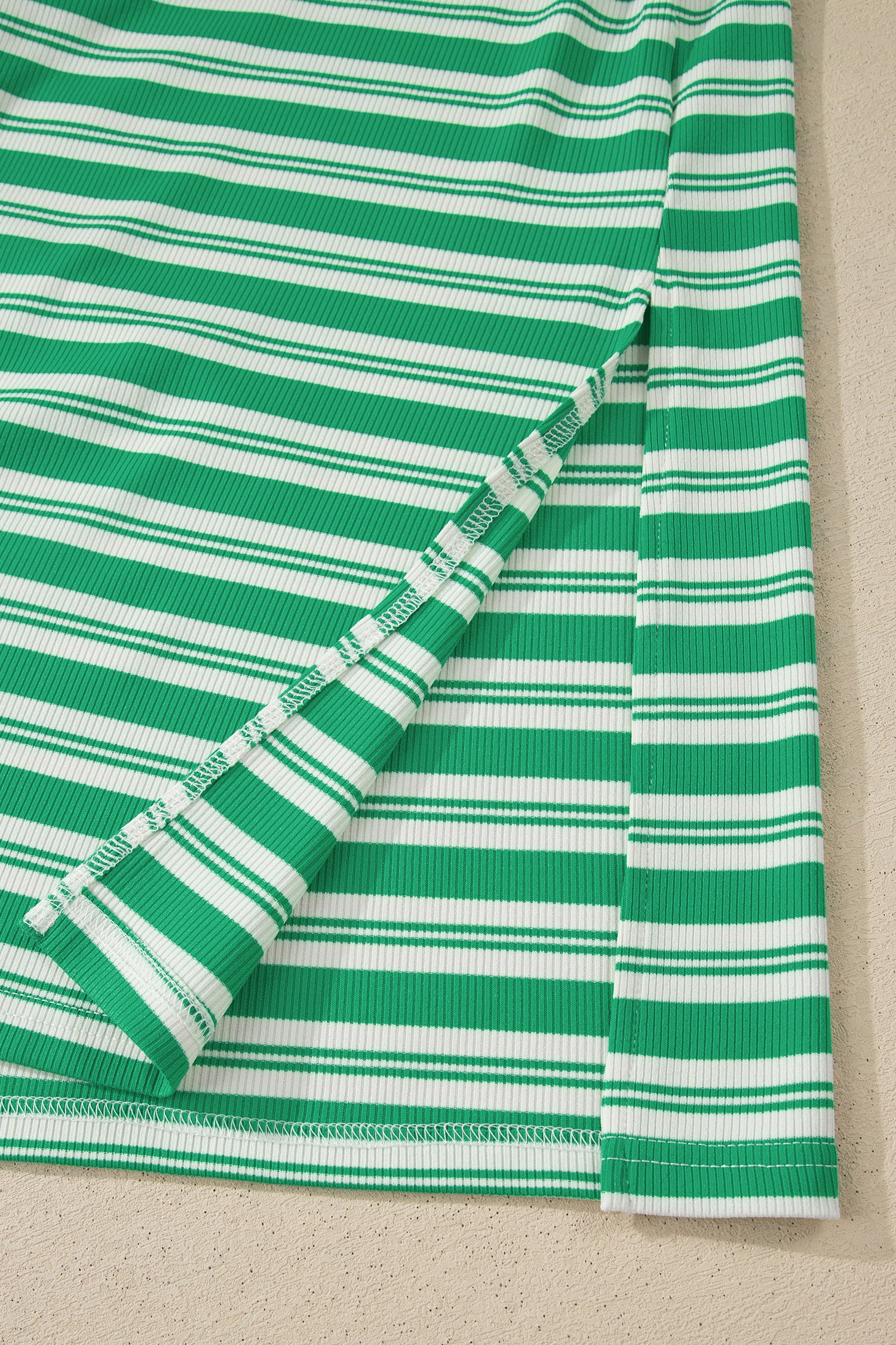 Vacay Bound Green Stripe Midi Dress with Pockets