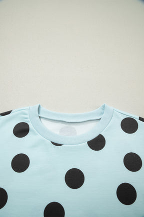 It's Spot On Sky Blue Polka Dot Top And Skort 2pc Set