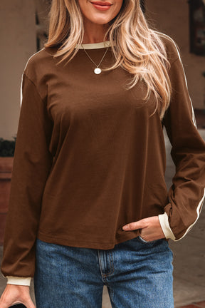 Brown Eyed Girl Striped Accent Top