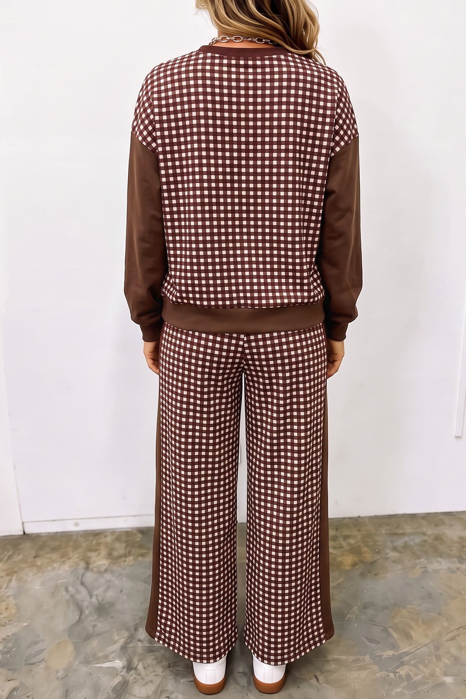Gingham Style Top And Pant Set (5 Colors)