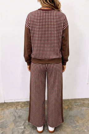 Gingham Style Top And Pant Set (5 Colors)