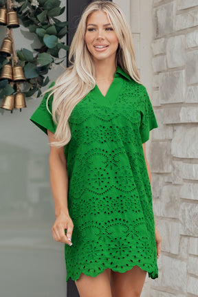 Coastal Charm Eyelet Dress (5 Colors)