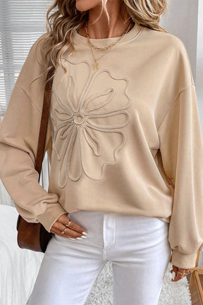 Deeply Rooted Embroidered Flower Sweatshirt