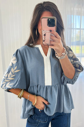 Worth Your Wait Myosotis V Neck Top