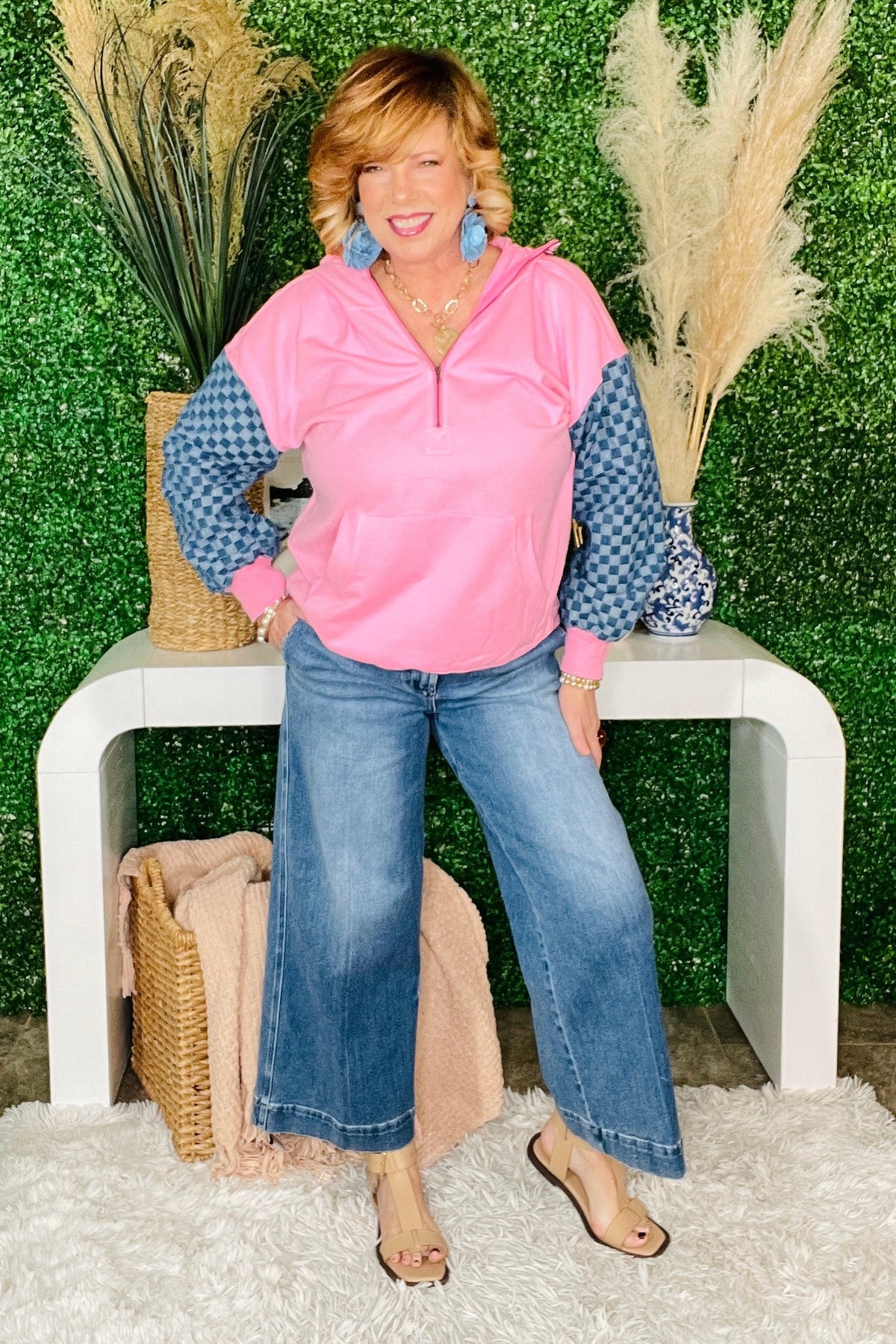 Palmer Boyfriend Ankle Wide Jeans