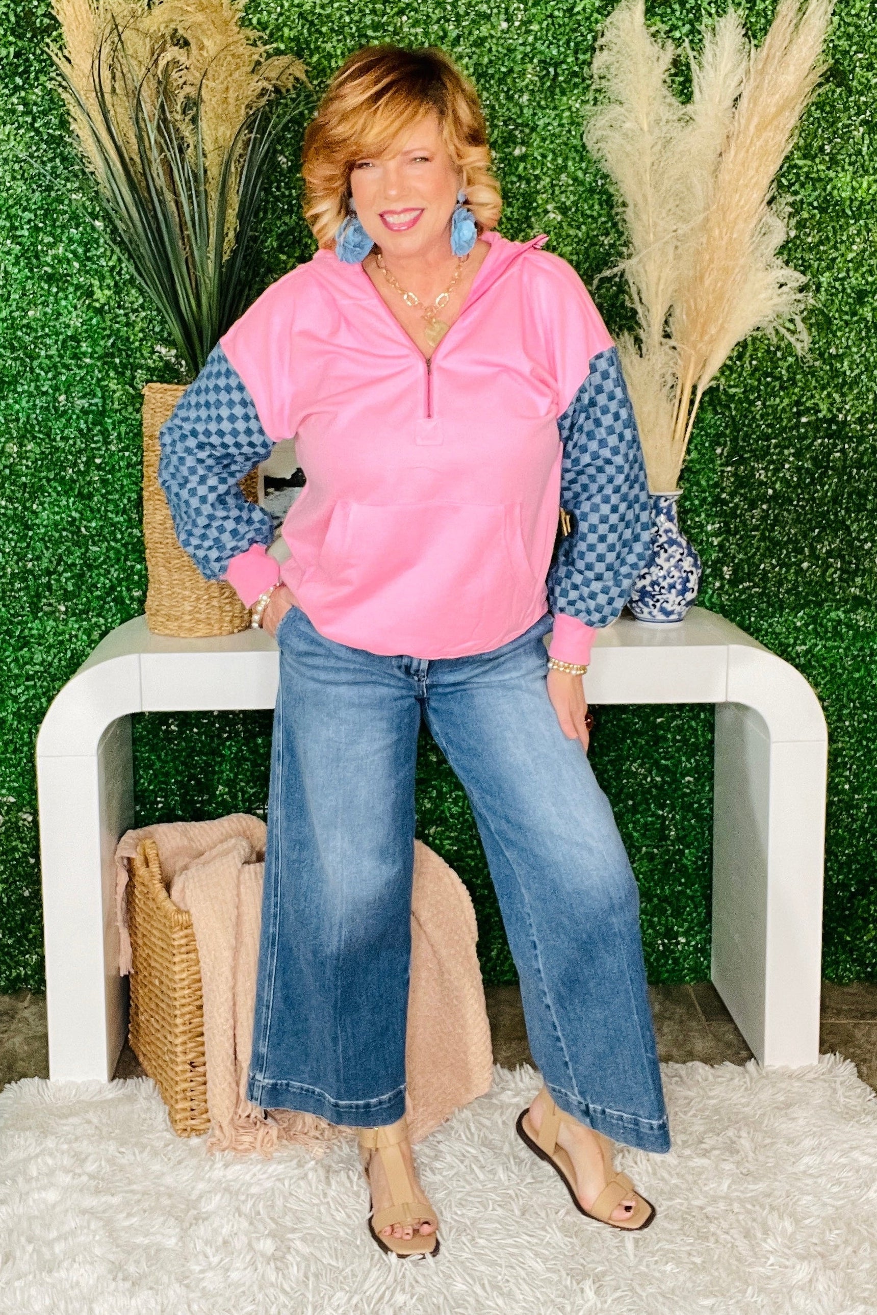 Palmer Boyfriend Ankle Wide Jeans