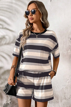 All About The Stripes Top and High Waist Short Set