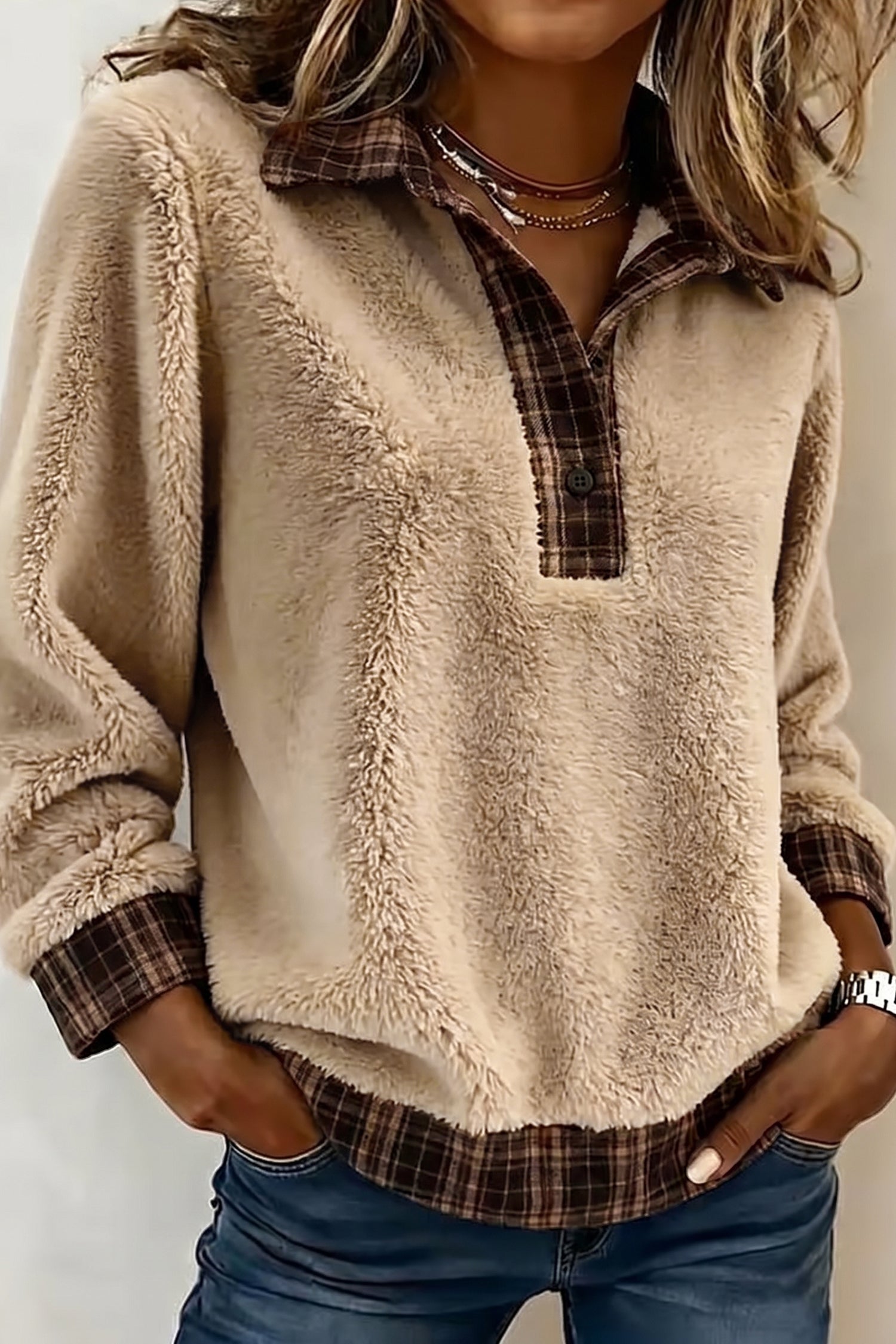 Cozy On the Range Fleece Pullover Top