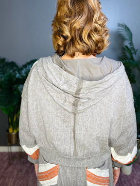 Up And Running Charcoal Hooded Outer - OT048CG