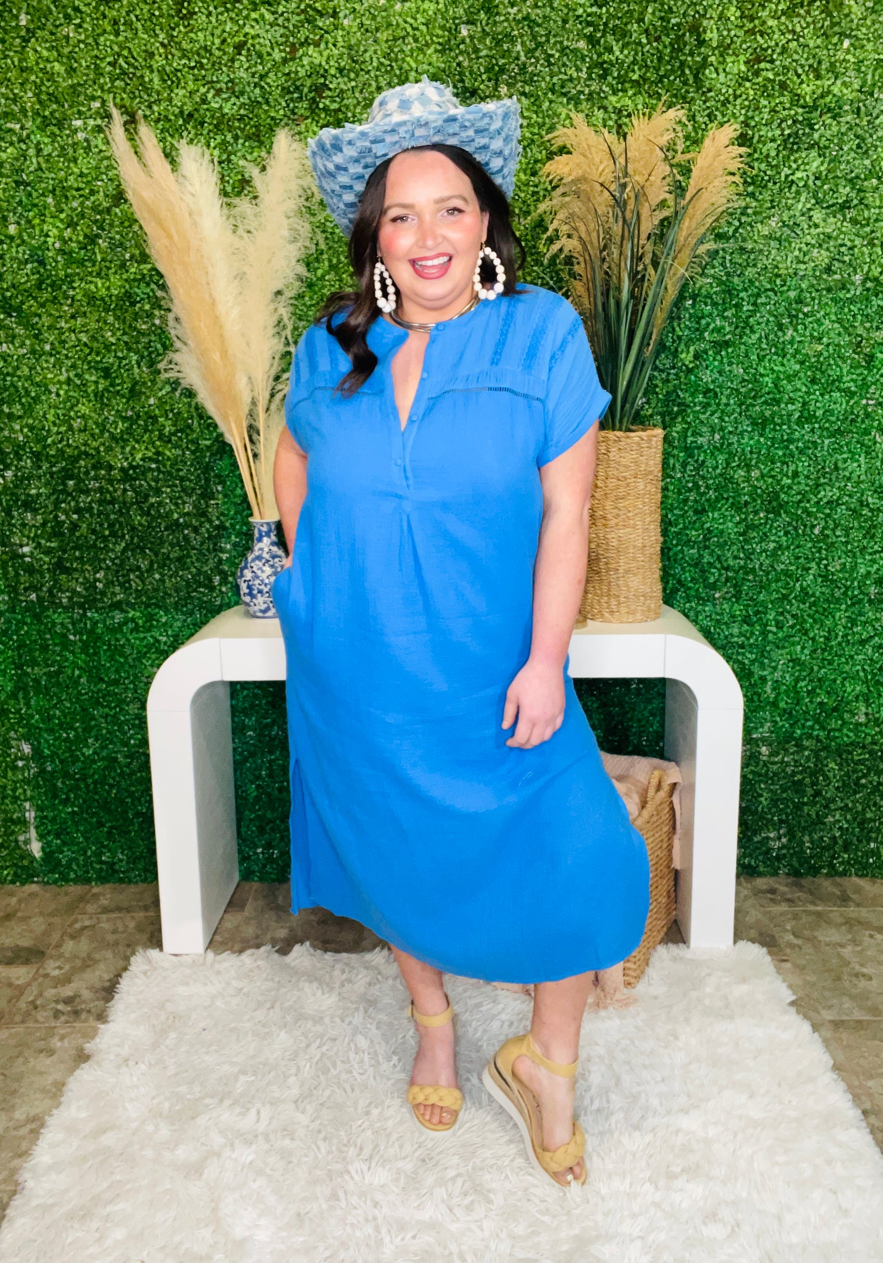 Endless Possibilities Blue Gauze Midi Dress