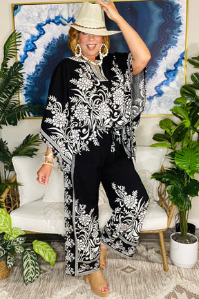 Southern Charm Black Top And Pant Set - SET059BK
