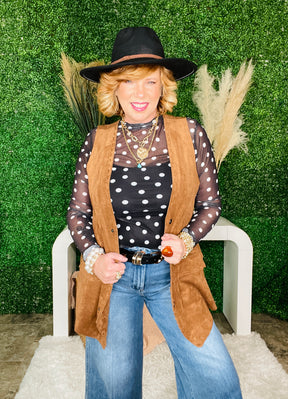 Right On The Dot Mesh Top