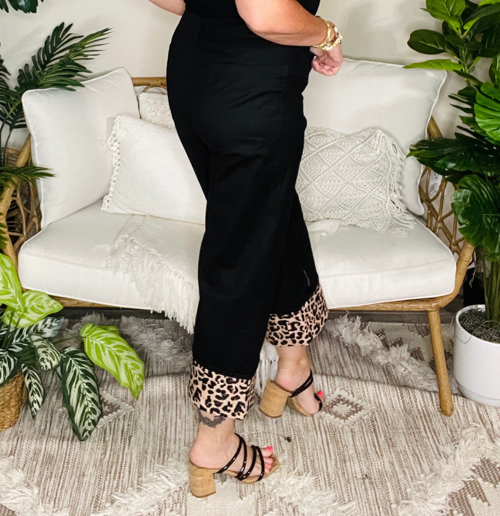 Wild Hem Black Pants - P126BK
