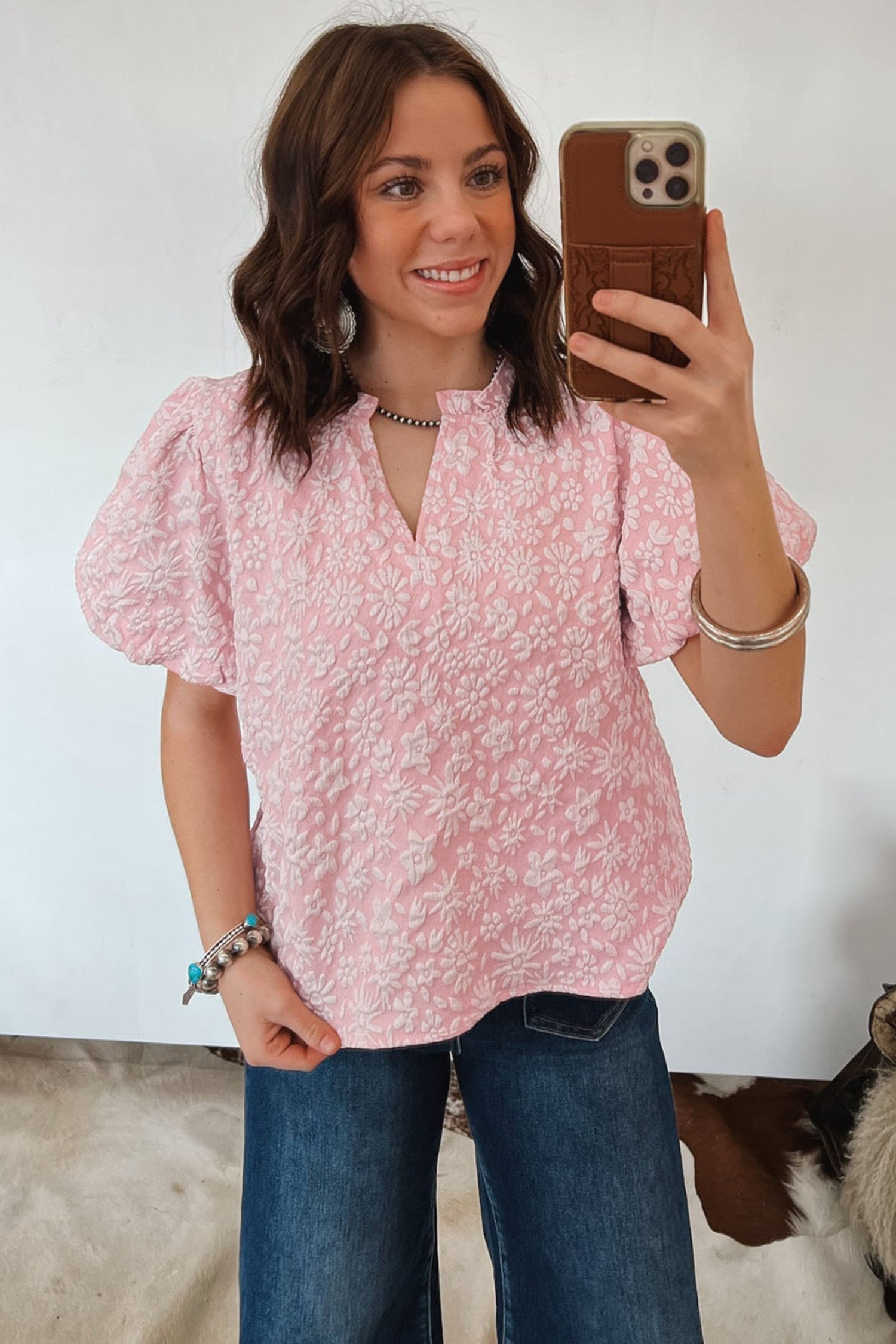 Cute Happens Floral Textured Top (2 Colors)