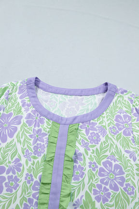 Made You Look Purple Floral Print Top