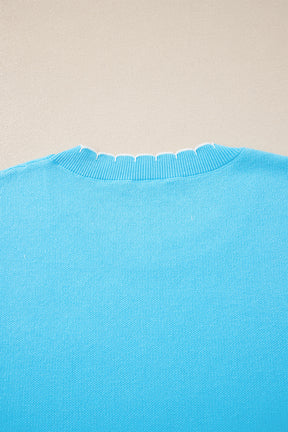 Bow My Gosh Blue Sweater