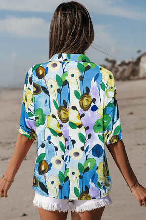Oh My Darling Light Blue Floral Print Top