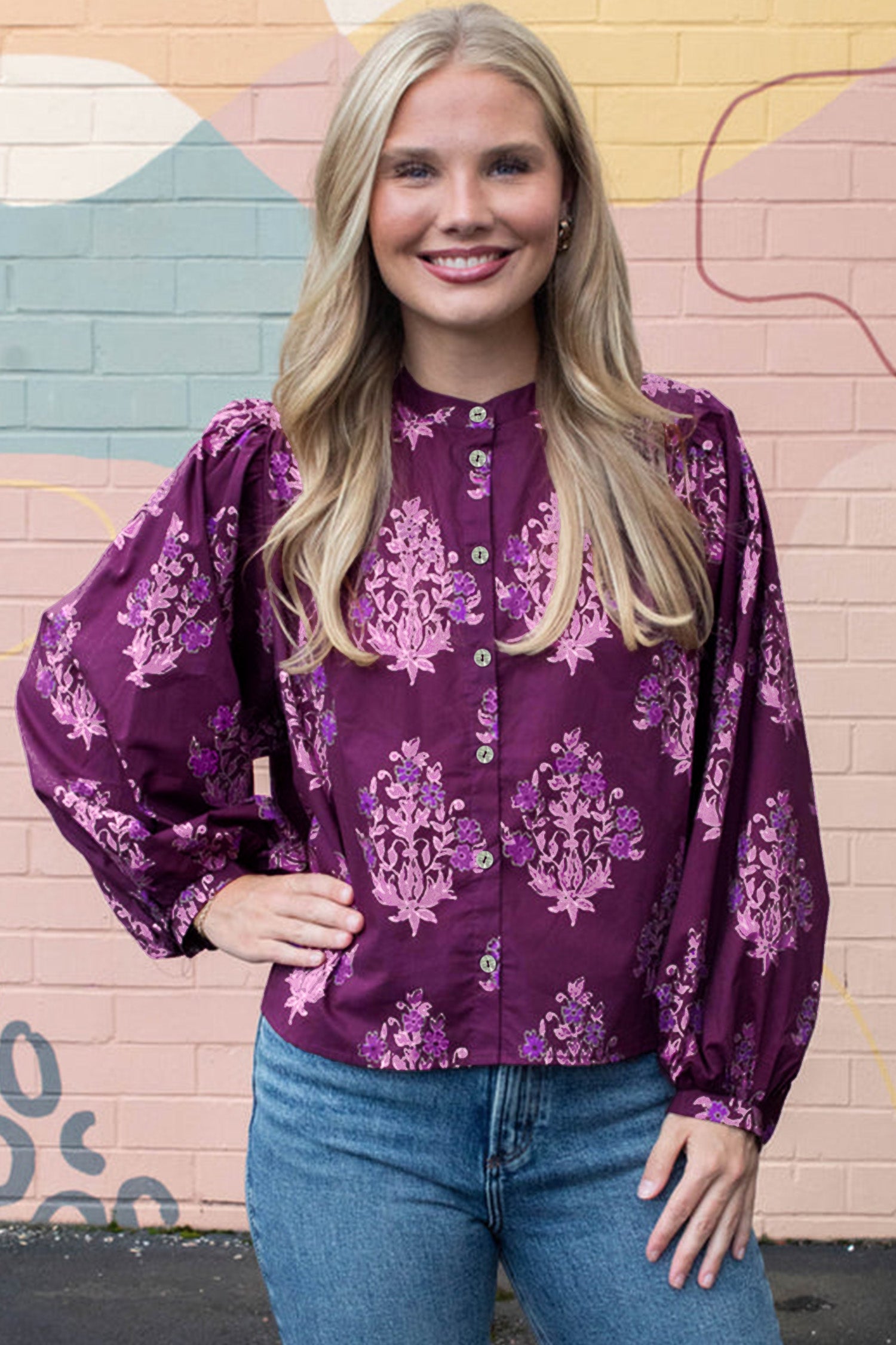Midnight Bloom Floral Print Top