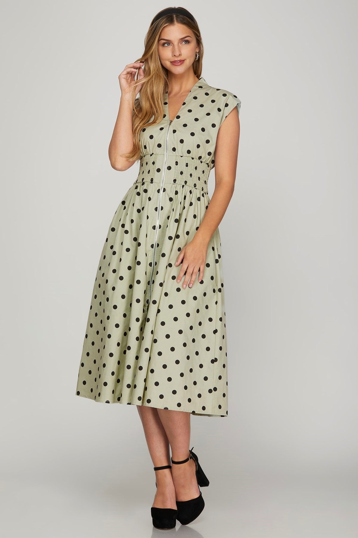 Connect The Dots Sage Midi Dress D5667SG